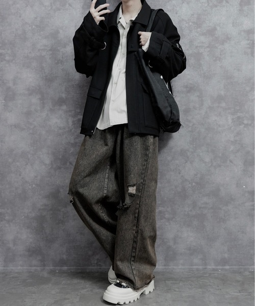 PLAN To ヴィンテージライクケミカルウォッシュダメージカラーデニム S PLAN To ジーンズ Vintage Like Chemical Wash Damaged Color