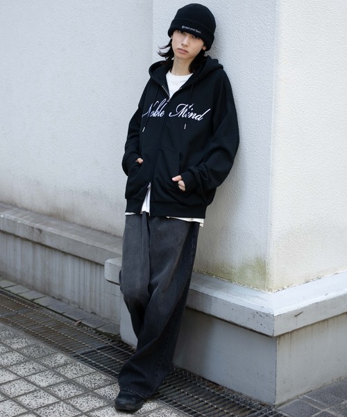 WEGO | WEGO/【25年秋冬新作】グラフィックロゴダブルZIPパーカー