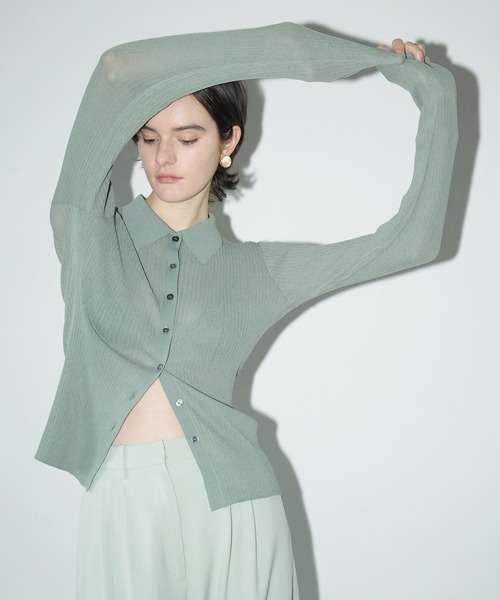 CLANE | SHEER RIB KNIT SHIRTS - Buyee, an Online Proxy Shopping 