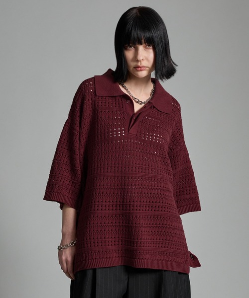 ウル 19SS 半袖 ニットポロ サイズ2 日本製 シルク混 オーバーサイズ 81694982b_290_d_500.jpg