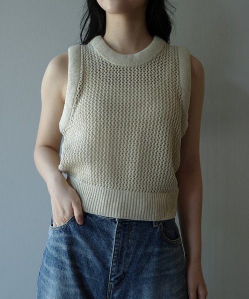 CLANE | CLANE 3D RIB MESH KNIT TOPS - Buyee, an Online Proxy