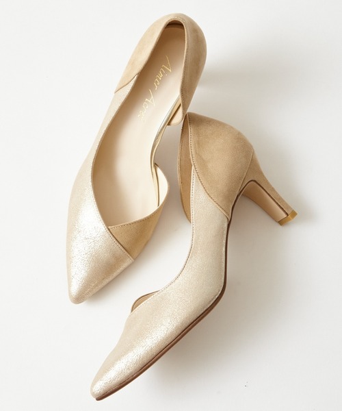 AIMER | コンビ素材スクエアヒールポインテッドパンプス - Buyee, an