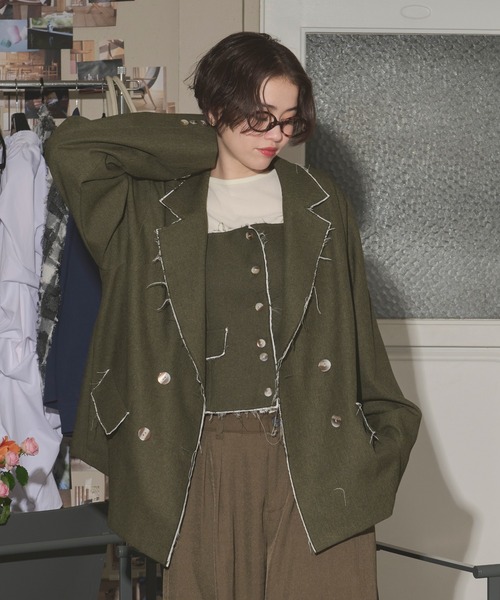 loin nuit ジャケット LOIN NUIT | cut off double jacket / カットオフダブルジャケット