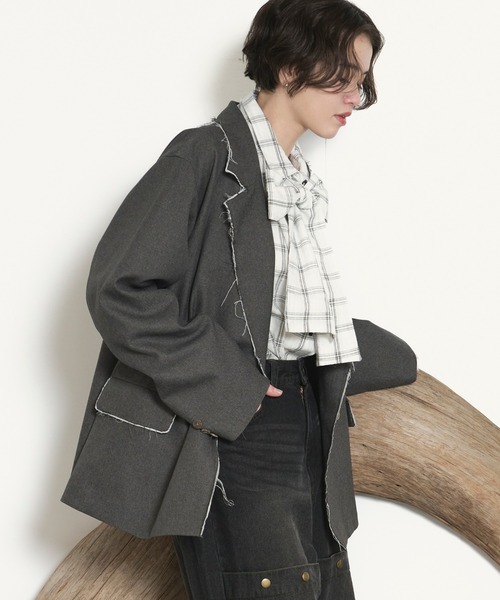 loin nuit カットオフダブルジャケット loin nuit ジャケット テーラードジャケット cut off double