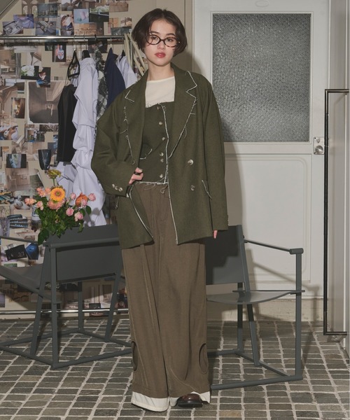 LOIN NUIT | cut off double jacket / カットオフダブルジャケット