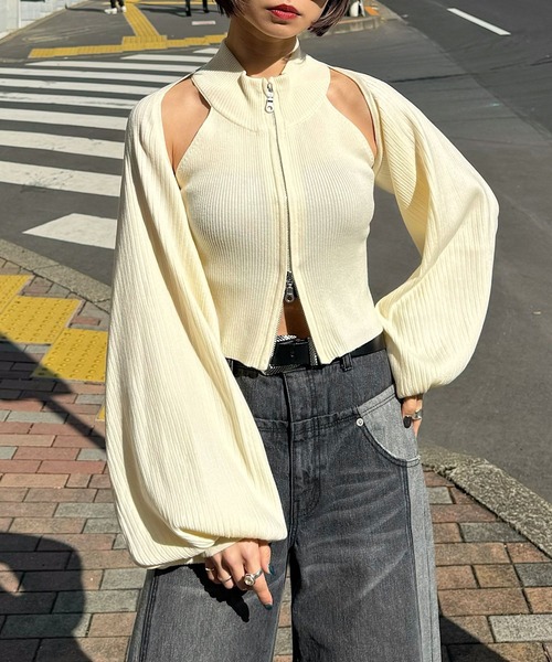PAGEBOY | ダブルZIPニットボレロSET - Buyee, an Online Proxy