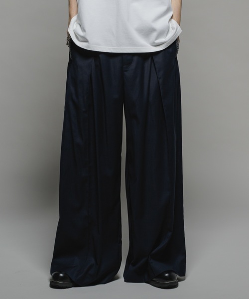 Casper John シャドーストライプバギースラックス Sサイズ ブラック CASPER JOHN | Shadow stripe baggy slacks/シャドーストライプ