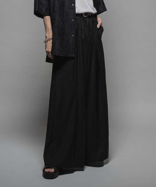 Casper John シャドーストライプバギースラックス Sサイズ ブラック CASPER JOHN | Shadow stripe baggy slacks/シャドーストライプ