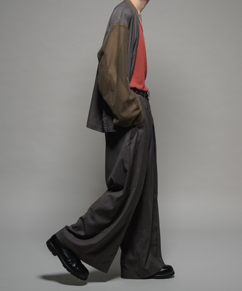 Casper John シャドーストライプバギースラックス Sサイズ ブラック CASPER JOHN | Shadow stripe baggy slacks/シャドーストライプ