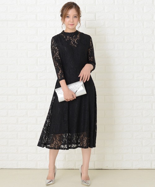 Buyee Lace Ladies 総レース長袖ロングワンピースドレス 일본 상점 온라인 대리 쇼핑 Zozotown 제품을 전 세계적으로 배송해드립니다