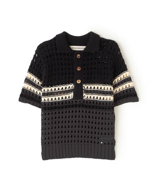 トップス voltagecontrolfilter MeshBorderKnitPolo VOLTAGE CONTROL FILTER | VOLTAGE CONTROL FILTER/ヴォルテージ