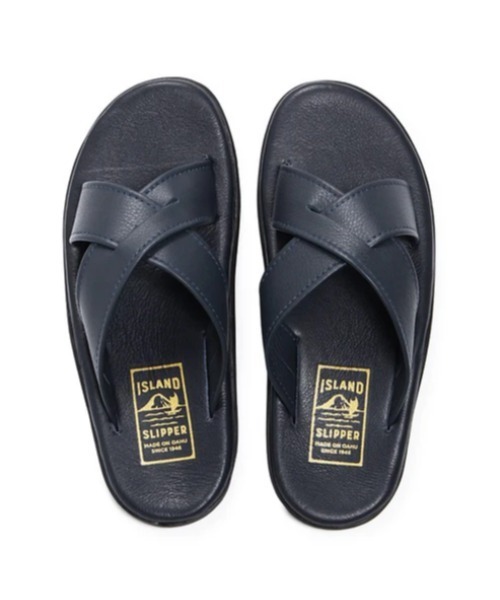 2.2万ISLAND SLIPPER (アイランドスリッパ )メンズ 黒 本革サンダル