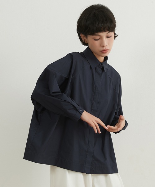 ブラウス シャツ On One's Own 長袖ルーズフィットシャツ綿100％ レディース On One's Own ブラウス シャツ 長袖ルーズフィットシャツ綿100