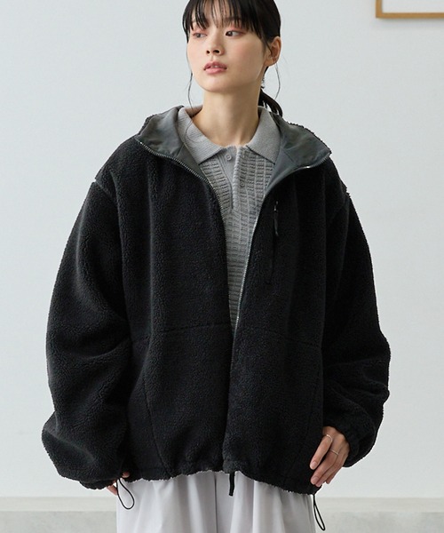 ボントン　ボアアウター ユニセックス】ボアリバーシブルブルゾン | DISCOAT(ディス