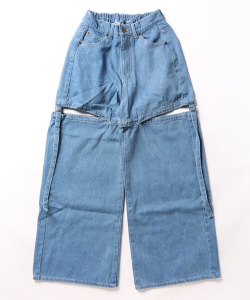 パンツ OVER WAIST SWITCHING DENIM 25 OVER WAIST SWITCHING DENIM(24 BLACK): AMERI: WOMENS