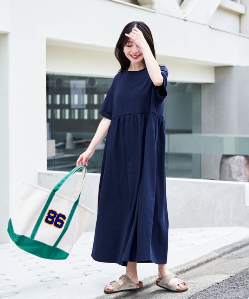 FREAK'S STORE」 半袖ワンピース SMALL ネイビー レディース